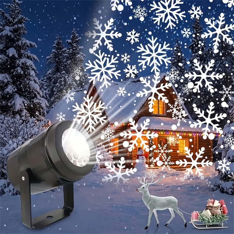 Snowflake Projector Light for Christmas and Holiday Decor – Rotating
