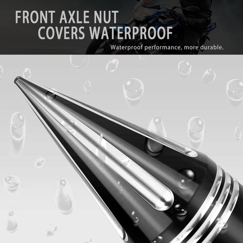 YHTIMIOX Front Axle Nut Covers Chrome Front Axle Cover Caps