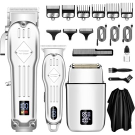 SUNNOW Hair Clippers Professional Cordless for Men, Electric Foil Shavers Razor & Beard Hair Trimmer Kit, Rechargeable Hair Cut Machines Fade Clippers Set, 3 in1 Beard Trimming Kit for Home, Barber