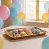 OUSACE Gold Stainless Steel Decorative Tray, Rectangular Metal Platter with