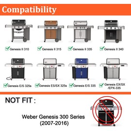 QuliMetal 66795 Flavorizer Bars and 66040 Heat Deflector for Weber Genesis II 300/LX 300 Series, Genesis II E/S-310 E/S-315 E/S-325 E/S-335 Grills, Porcelain Enameled Parts for Weber 66032 66685
