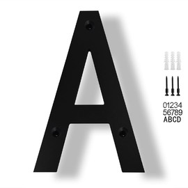 JILANLO 10" Large Floating House Numbers,Balck Acrylic Anti-Rust House Numbers,Modern House Address Street Numbers Garden Door Mailbox Decor Number with Matching Screw,Letter A