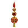 Kurt Adler Bellissimo Glass Red and Gold Finial Treetop