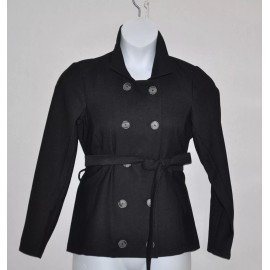 Joan Rivers Double Breasted Knit Jacket With Belt Size 2X Black