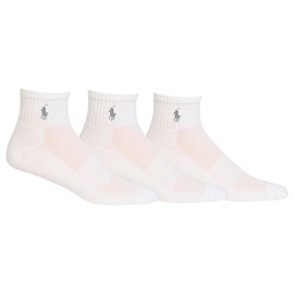ポロラルフローレン テックアスレチック クォーター 3パック ロゴ刺繍入り US サイズ: One Size カラー: ホワイト