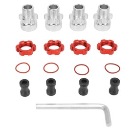 4pcs 12mm to 17mm Wheel Hex Adapter Professional Aluminum Alloy RC Hex Adapter for Traxxas Slash for Rustler for Stampede 1/10 RC Cars Red