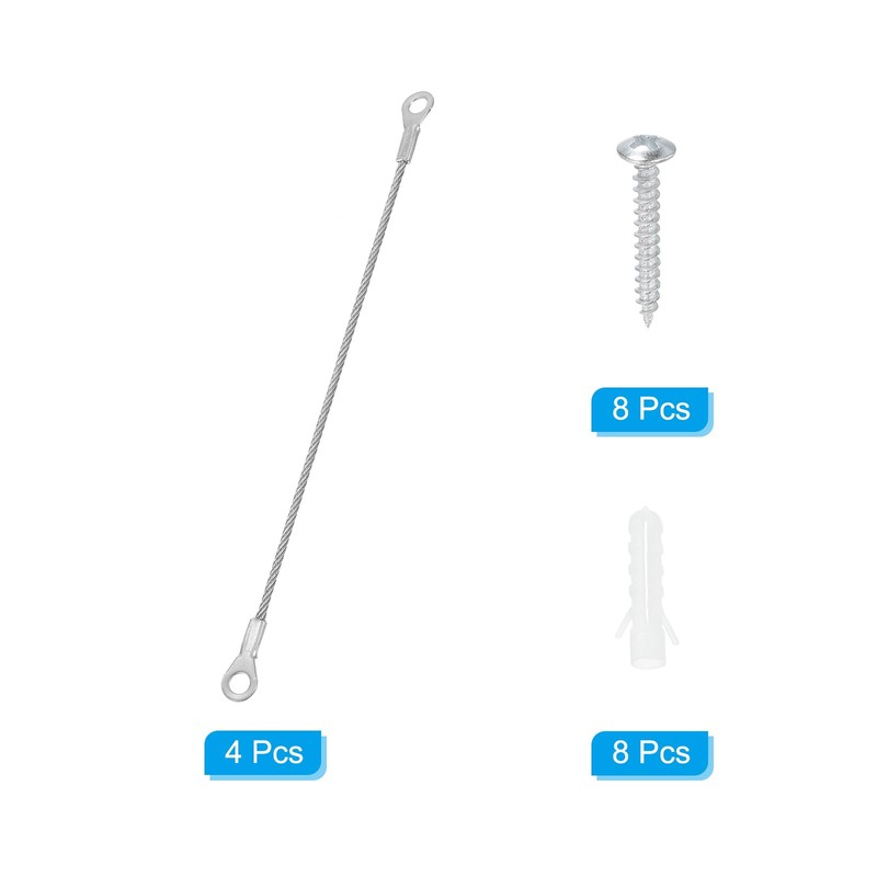 PATIKIL Cabinet Door Restraint Kit 2mm x 20cm, 4 Pack