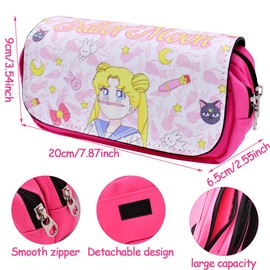 OVYALCJ Pencil Pouch, Big Capacity Student Stationery Bag, Portable Office Stationery Bag for Teens Girls Adults, Pencil Pouch with Compartments, PU Pencil Pouch, Stationery Storage