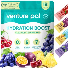 Venture Pal- Paquetes de Polvo de Electrolitos Sin Azúcar Mezcla de Bebida Líquida Diaria IV para Hidratación Rápida y Reco de Fiesta                 