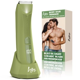 INVJOY Pubic Hair Trimmer for Men Women, Electric Body Shaver w/Light for Balls Groin, Bikini Trimmer No Nick, No Cut, No Razor Burn, Waterproof Personal Groomer for Private Area Grooming
