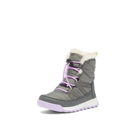 SOREL Children's Whitney ll Plus Lace Waterproof Boot - Quarry, Lavender Cloud - 5
