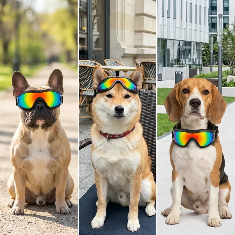 Gafas Negras Para Perros, Raza Pequeña, Resistentes A Los Ra