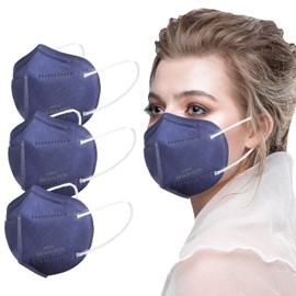 OIWR KN95 Face Mask 100 Pcs, Individually Wrapped, 5-Ply Breathable Navy Blue KN95 Masks Against PM2.5, Disposable Face Masks, Filter Efficiency≥95%