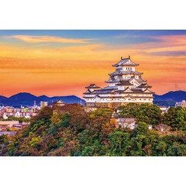 Beverly 1000-022 Jigsaw Puzzle, 1000 Pieces, Himeji Castle Dyed in the Sunset (19.3 x 28.3 inches (49 x 72 cm), Made in Japan