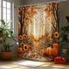 FAXTOZ Fall Shower Curtain Autumn Maple Forest Fallen Leaf Pumpkin