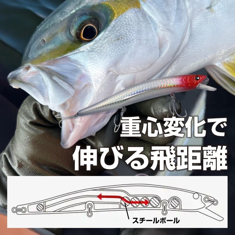 waku fimac Floating Minnow 150F Lure Sea Bass Flicker Blue