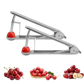 YEJAHY Pack of 2 Cherry Pitters, Stainless Steel Corer, Cherry Pitter, Delsteel, Fruit Corer, Cherry Pits, Plum Corer, for Quick Removal of Fruit Stones