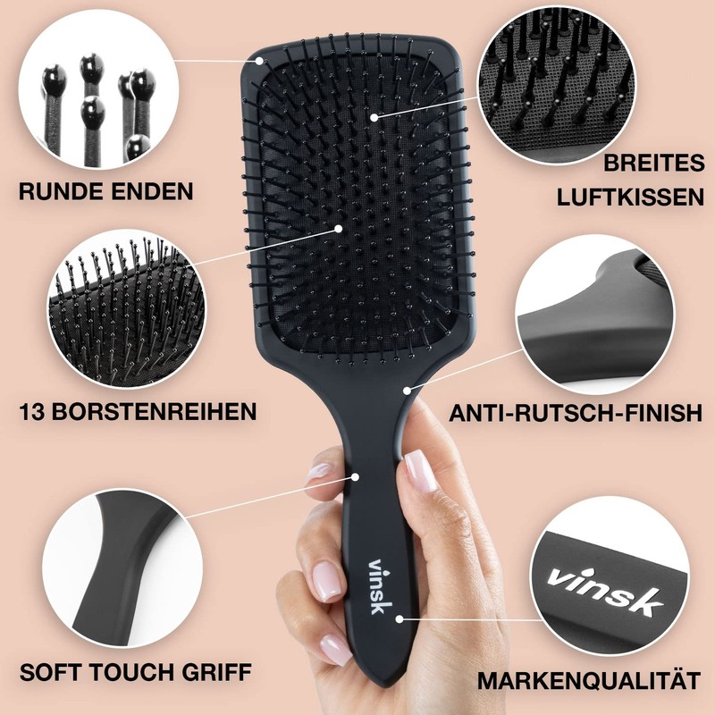 vinsk® Paddle Brush | Hair Brush without Pulling | Paddle