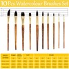 10Pcs Watercolour Brushes, Simulated Hair Artists Acrylic Paint Brush Set