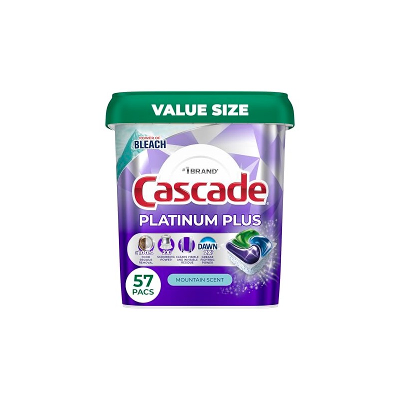 Cascade Platinum Plus Dishwasher Pods, Dishwasher Detergent, Dish Detergent Soap,