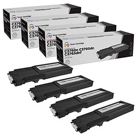 LD Compatible Toner Cartridge Replacement for Dell 331-8429 W8D60 Extra High Yield (Black, 4-Pack)