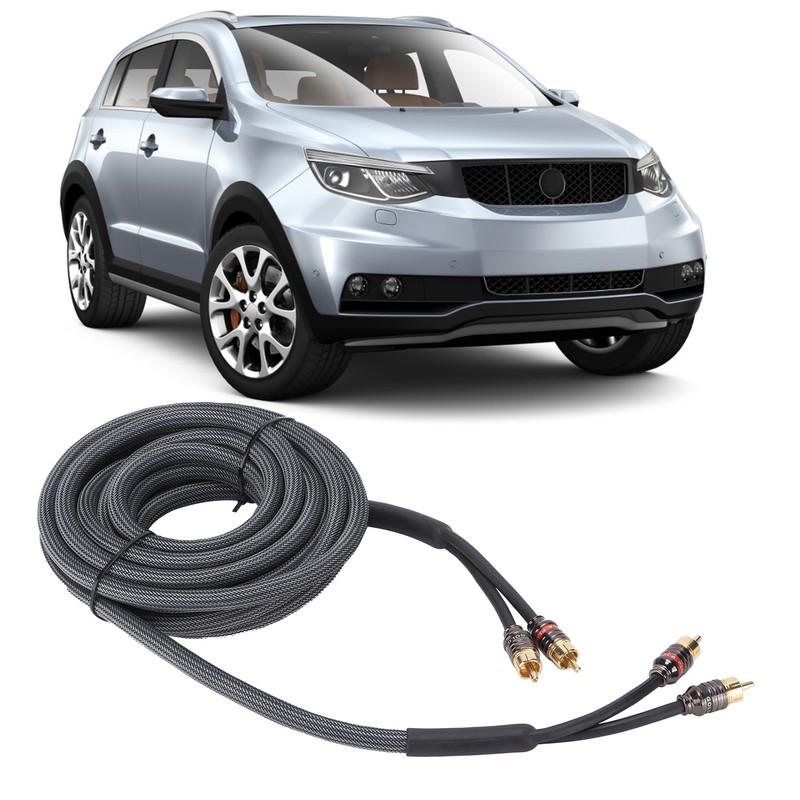 Car Audio Signal Cable Adapter 4.5m/180in Black PVC Plastic Layer