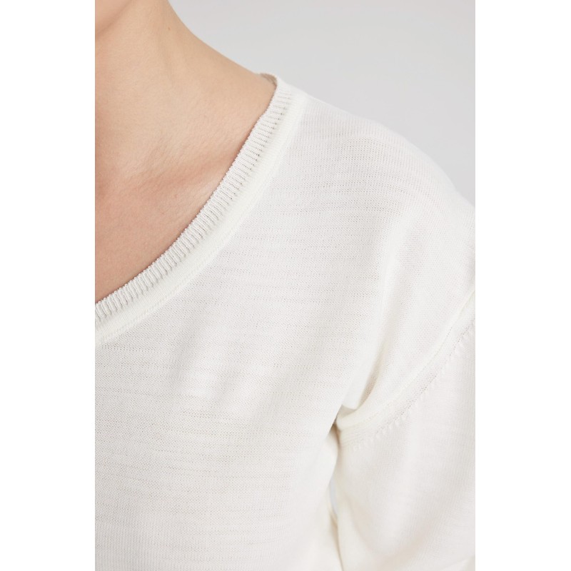 DeFacto Women's T-Shirt, ecru