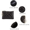 DORIS&JACKY Soft Lambskin Leather Coin Purse Small Quilted RFID Blocking