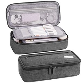 WEMATE Large Pencil Case Aesthetic,Big Capacity Canvas Pencil Pouch with Zipper, Pencil Case for Girls & Boys, Marker Pen Case,Portable Stationery Pencil Bag for School College Office