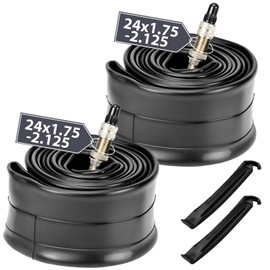 MOHEGIA Set of 2 Bike Tubes: 24 x 1.75, 1.95, 2.10, 2.125 inch Bicycle Tubes Butyl Rubber - 32mm English Style Valve and 2 Tire Levers Included