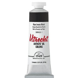 Utrecht Artists' Oil Paint - Mars Ivory Black, 37 ml tube