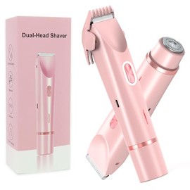 Recortadora De Bikini 2 En 1 Para Mujer, Afeitadora Eléctrica De Doble Cabezal Para Vello Púbico, Resistente Al Agua Ipx7, Ideal Para Bikini, Axilas, Brazos, Piernas, Rostro Y Cuerpo, Color R