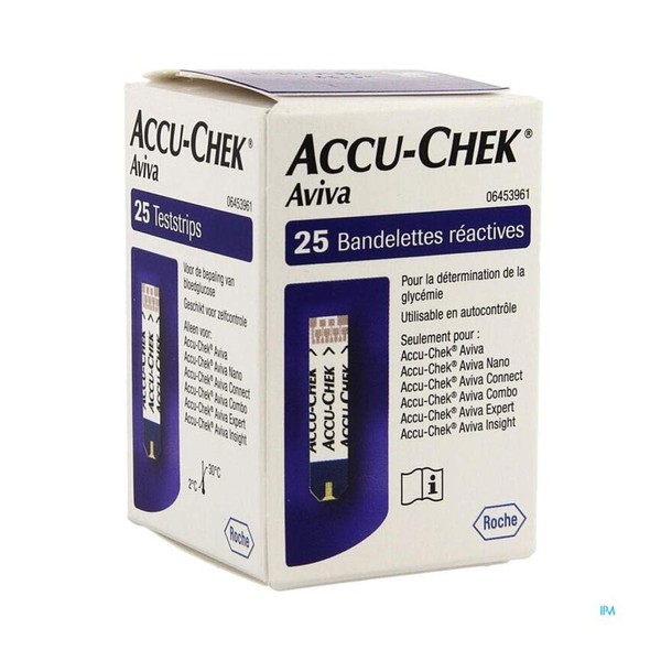 ACCU-CHEK Aviva Blood Glucose Test Strips, Pack of 25