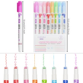 Curve Highlighter, Pack of 8 Colourful Highlighter Pens, Curve Highlighter Pen, Coloured Fluorescent Pens, Marker Pen for Diary, Bible Planner, Notes, School, Office Supplies