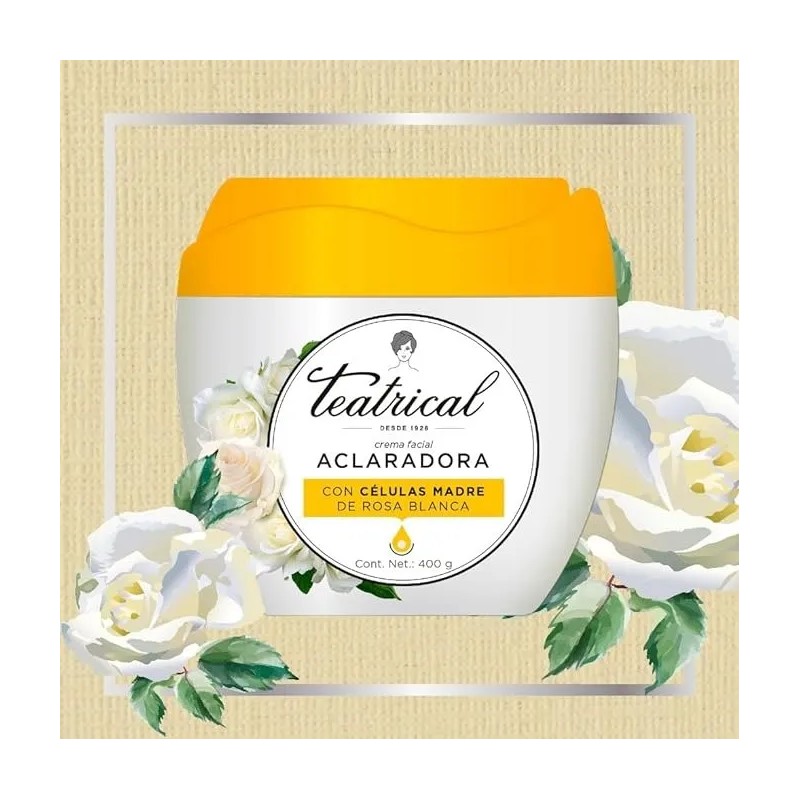 Crema Facial Teatrical Aclaradora Células Madre 400