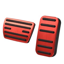 JSCARLIFE 1 Set Car Non-Slip Brake Foot Pedals Covers, Aluminum Alloy Car Auto Foot Pedal Pads Interior Gas and Brake Pedal for H-onda Civic and H-onda CRV (Red for Hon-da)