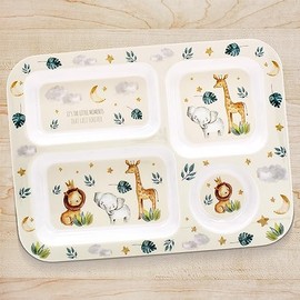 Little Moments Childrens Mealtime Tray, Lightweight sectioned Plate for Kids & Toddlers 4 compartments