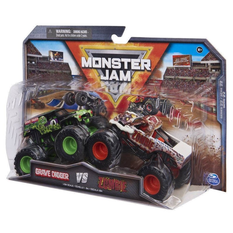 Monster Jam 2-Pack Series 22 Grave Digger vs Zombie