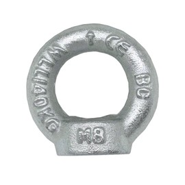 Ring Nut M8 DIN 582 C15E Pack of 5 Eyelet Nuts Iron Galvanised Stop Medium Load 140 kg