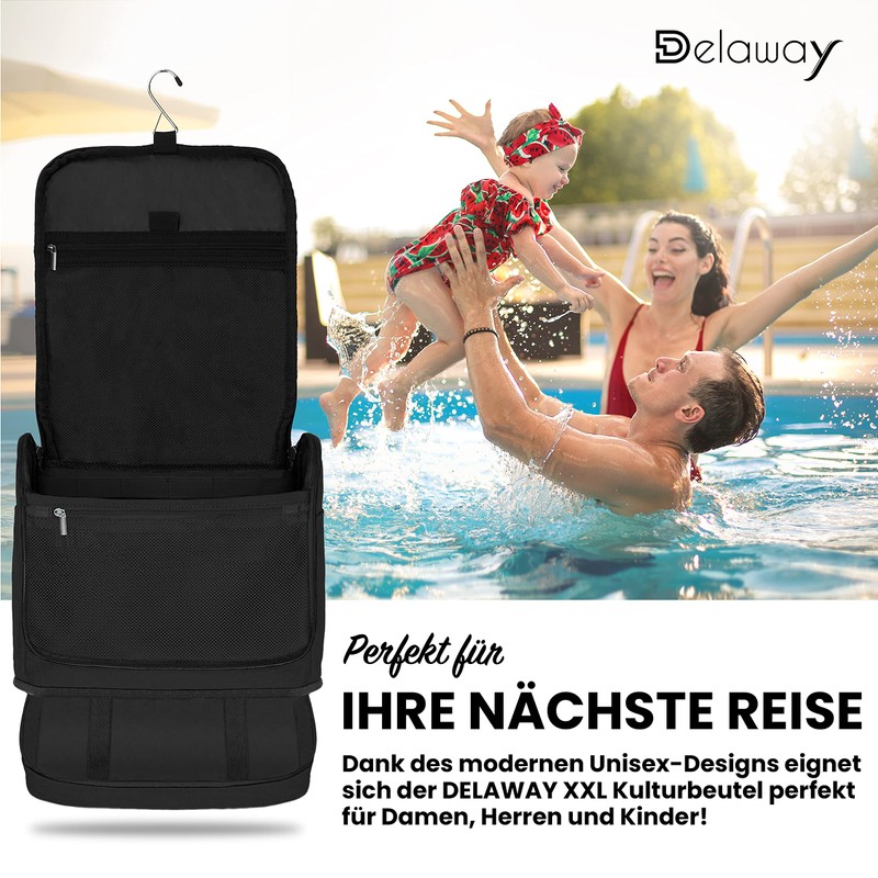 DELAWAY XXL Hanging Toiletry Bag - Premium Quality Toiletry Bag