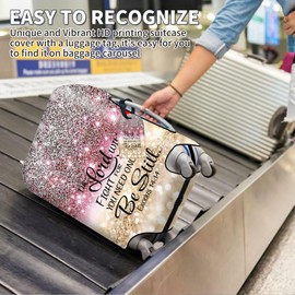 SDDFRHGH Luggage covers,Suitcase Covers for Luggage Tsa Approved, Elastic Washable Travel Luggage Cover Baggage Protector Wraps for Suitcase (S :18-20 Inch)- Bible Verse Glitter Sparkle