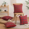 Set of 4 Christmas Scottish Tartan Cushion Covers, RedTartan Check