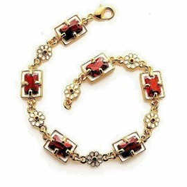 Museum Reproductions, Inc. USA Elizabethan Cubic Zirconia in Garnet Color Bracelet 8"- Museum Store Collection