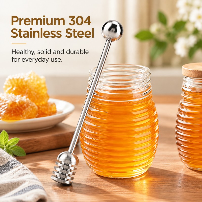 304 Stainless Steel Honey Dipper Spoon 2 Pack for Drizzling
