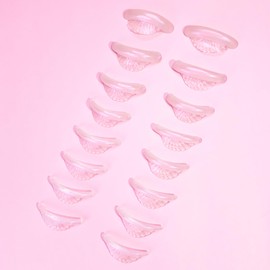 Libeauty Lash Lift Shields Shell Shape, Lash Lift Rods 16 Pcs/8 Sizes, Lash Lift Pads for Eyelash Curling and Lifting, Reusable Silicone Pads for Eyelash Perm Pink