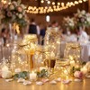 Gandeer 6 Pcs Glass Mason Jar with LED Lights for