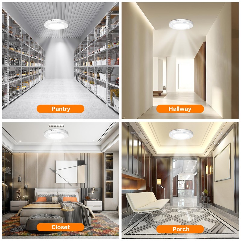 DODOPEN Motion Sensor Ceiling Light Hardwired, 7.5 Inch 3000K 4000K