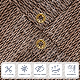 Cool Area Sun Shade Cloth with Grommets 3/4/6/8/10/12/16/20 FT Shade Panel Shade Tarp Screen Fabic for Outdoor Patio Pergola Cover Deck Garden, 6x10 FT, Brown
