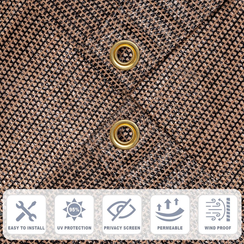 Cool Area Sun Shade Cloth with Grommets 3/4/6/8/10/12/16/20 FT Shade
