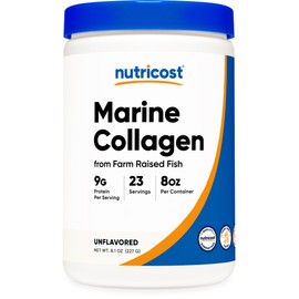 Nutricost Marine Collagen Powder Sustainably Sourced Fish (8 oz) - 23 Servings, 9 G Protein Per Serving, Non-GMO, GMP Compliant